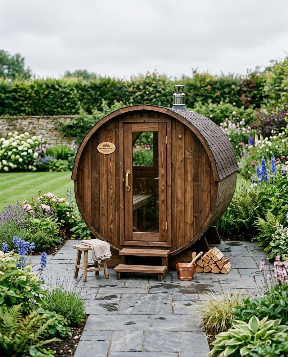 Nordic Barrel Sauna - 4-Person, Thermowood